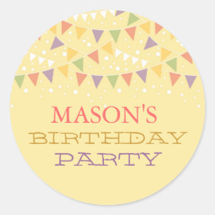 Autocollant de fête d'anniversaire Fun Bunting