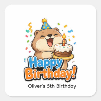 Autocollant de fête d'anniversaire personnalisé Ca