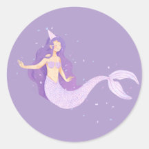 Autocollant de fête d'anniversaire Sirène | Annive