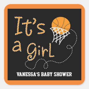 Autocollant de fête de baby shower de basketball p