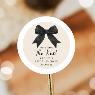 Autocollant de Fête de Mariage au Ruban Noir Éléga