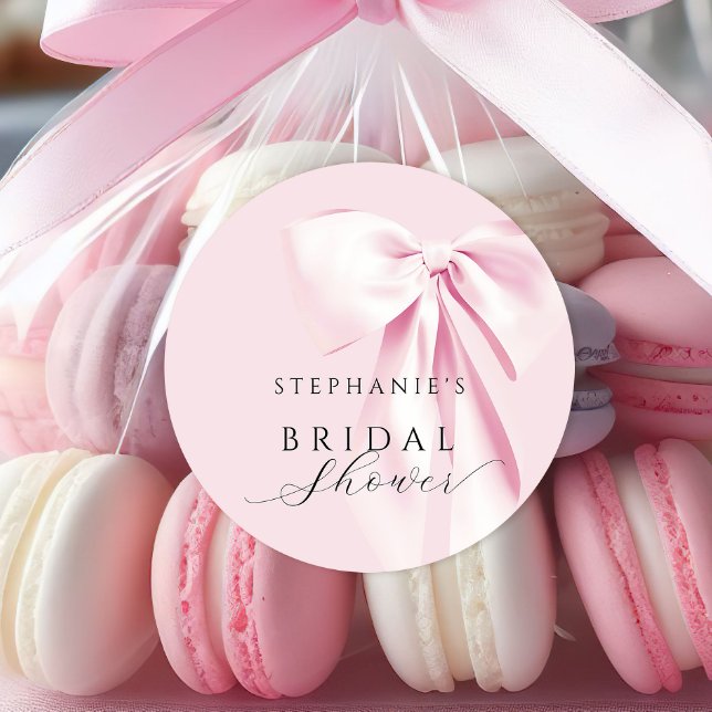 Autocollant de Fête de Mariage au Ruban Rose (Créateur téléchargé)