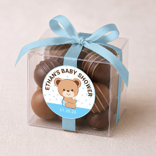 Autocollant de fête de naissance d'ourson mignon b