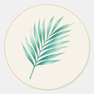 Autocollant de fête d'été à feuilles de palmier