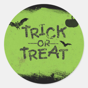 Autocollant de fête Halloween noir vert Trick or T
