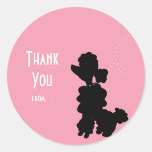 Autocollant de fête pour chien caniche rose des an