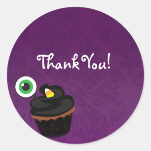 Autocollant de fête pour Cupcake Halloween Damassé