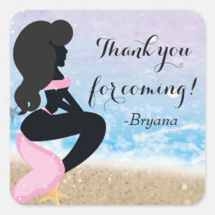 Autocollant de fête scintillant d'été de lapin de 