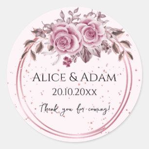 Autocollant de feuillage en or rose blush clair