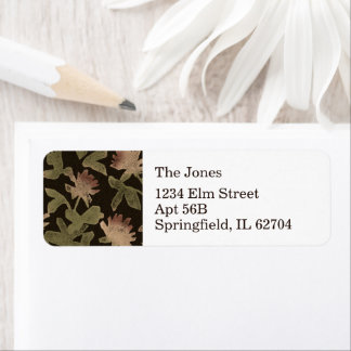 Autocollant de feuille d'adresse de retour floral