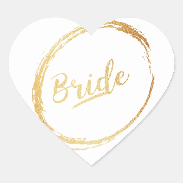 autocollant de fiancée en or coeur (Devant)