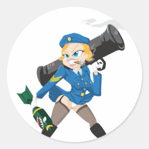 Autocollant de fille de bazooka
