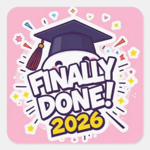 Autocollant de fin d'études rose de la promotion 2