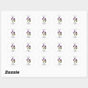 autocollant de fleur de naissance violet