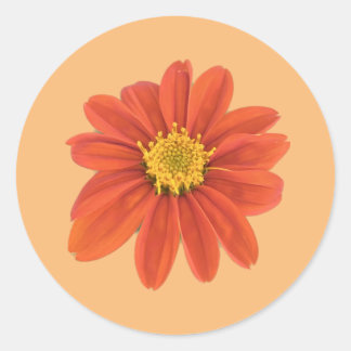 Autocollant de fleur orange rouge