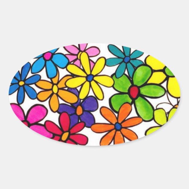 autocollant de fleurs amusantes (Devant)