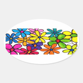 autocollant de fleurs amusantes