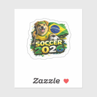🇧🇷🐶 Autocollant de football drôle Caramelo Vira