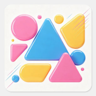 Autocollant de forme abstraite colorée