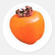 Autocollant de fruit de kaki mûr minimaliste, prop