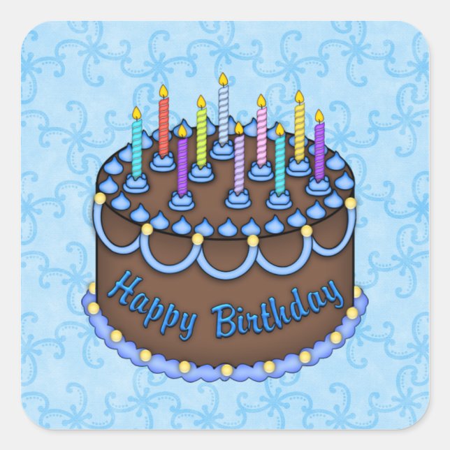Autocollant de gâteau d'anniversaire (Devant)