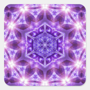 Autocollant de géométrie Hexagon violet