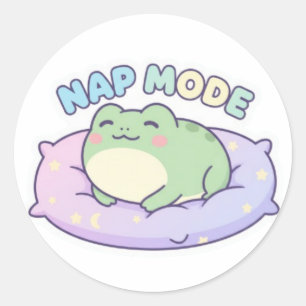 Autocollant de grenouille en mode sieste Mignonne