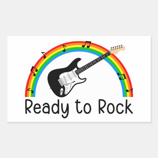 Autocollant de guitare électrique prêt à rocker (Devant)