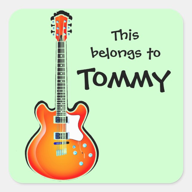 Autocollant de guitare personnalisé (Devant)