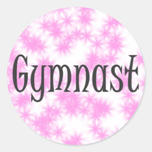 Autocollant de gymnaste rose / blanc