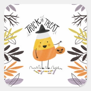 Autocollant de Halloween de bonbons au maïs à