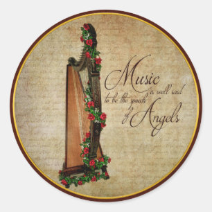 Autocollant de harpe Rose irlandais