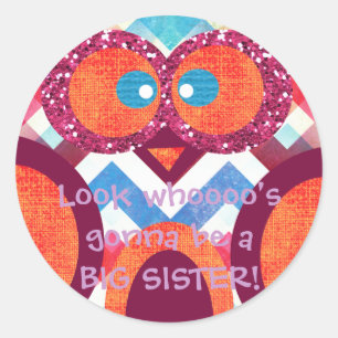 Autocollant de hibou de GRANDE SOEUR