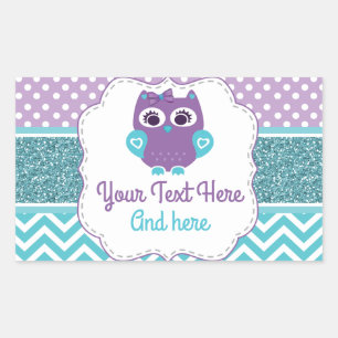 Autocollant de hibou personnalisable Étiquette vio