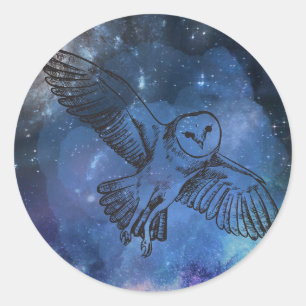Autocollant de hibou volant de minuit