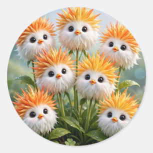 Autocollant de jardin de fleurs de poussin de fant