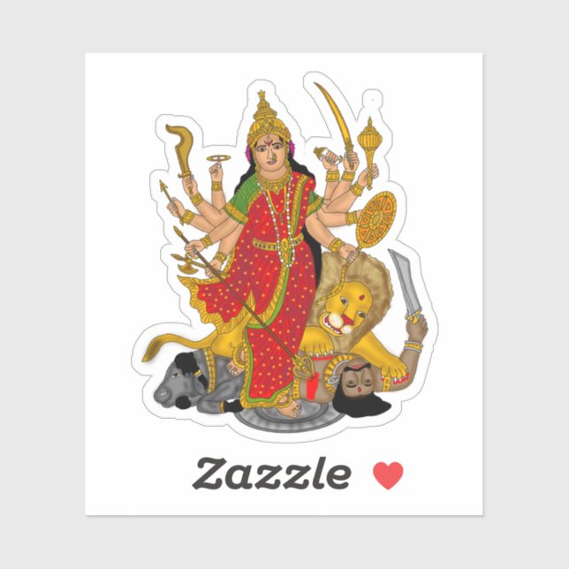 Autocollant de la déesse Durga (Feuille)