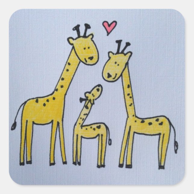Autocollant de la famille Giraffe (Devant)