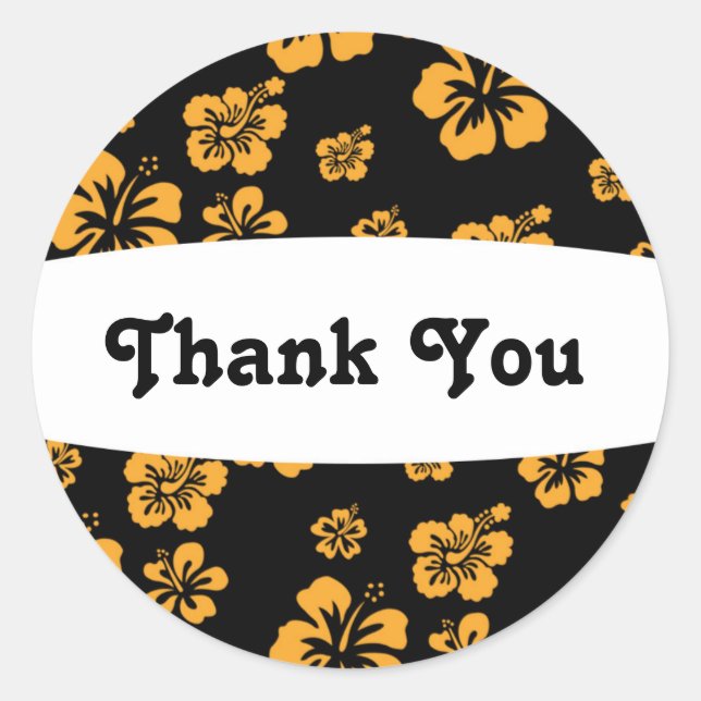 Autocollant de la fête florale de l'Hibiscus orang (Devant)