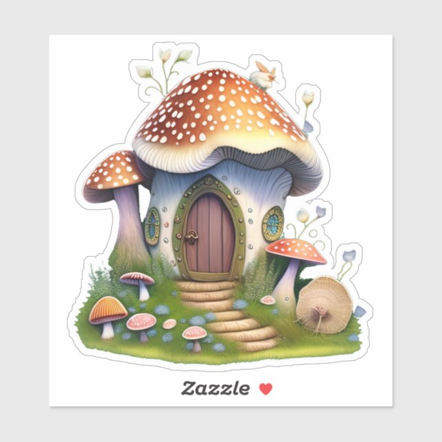 Autocollant de la maison de farine de champignons (Feuille)