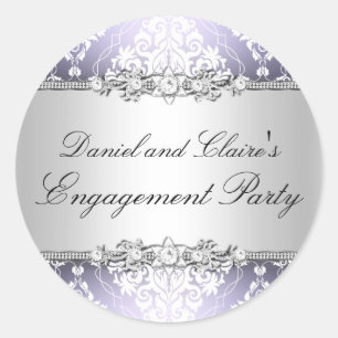 Autocollant de la partie de fiançailles violet élé
