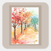 Autocollant de la route d'automne