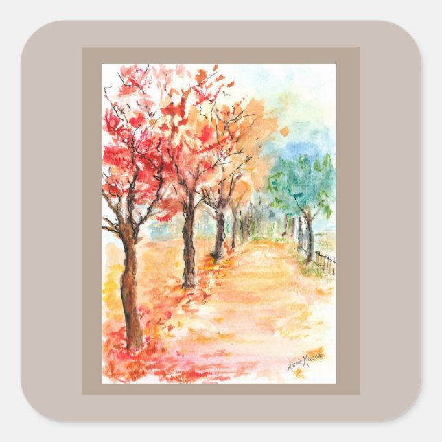 Autocollant de la route d'automne (Devant)