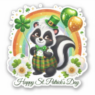 Autocollant de la Saint-Patrick Chanceux Heureux
