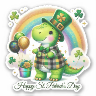Autocollant de la Saint-Patrick Chanceux Heureux