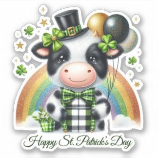 Autocollant de la Saint-Patrick Chanceux Heureux