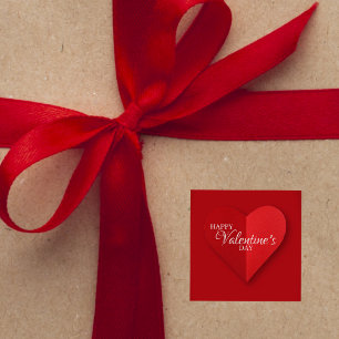 Autocollant de la Saint-Valentin Cœur Rouge Élégan