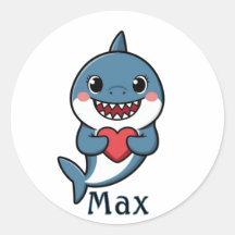 Autocollant de la Saint-Valentin requin personnali