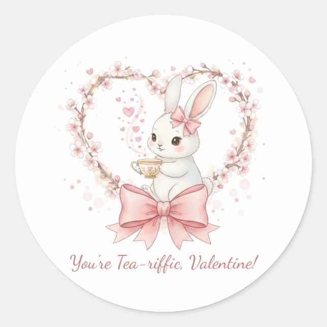 Autocollant de la Saint-Valentin Tea-riffic Bunny  (Devant)