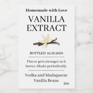 Autocollant de label moderne pour extrait de vanil